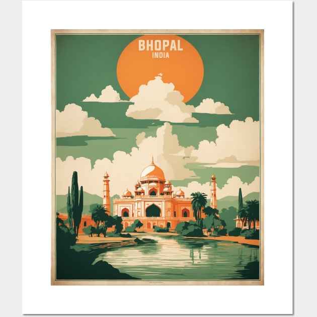 Bhopal India Vintage Tourism Travel Wall Art by TravelersGems